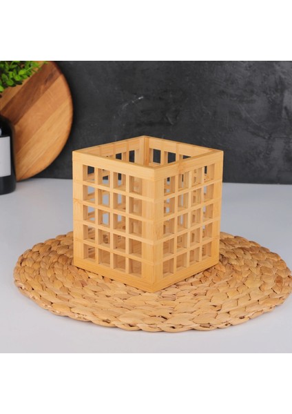 Kahverengi Bambu Kaşıklık, Şık ve Doğal Mutfak Aksesuarı