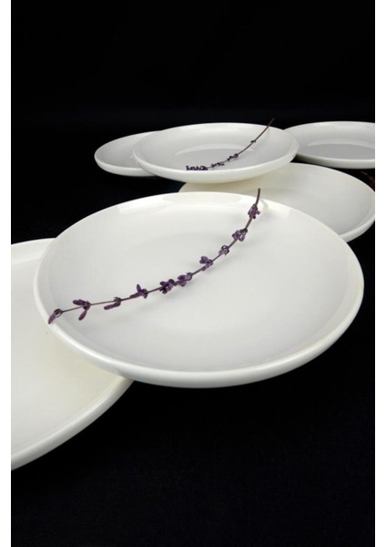 6’lı Porselen Pasta ve Sunum Tabağı Seti, 17 Cm, Krem Renk fiyatları