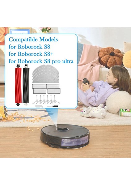 Roborock S8 Pro Ultra/ S8/ S8+ Için Aksesuar Kitleri, 1 Çift Ana Fırça, Paspas, Filtre, Yan Fırça ile Yedek Parçalar (Yurt Dışından) indirimleri