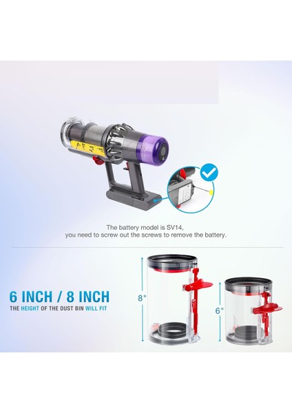 Dyson V11 SV14 Ana Gövde Motor Siklon Tertibatı Parçası 970142-01 Için V11 Ana Gövde Tertibatı Değişimi (Yurt Dışından) modelleri