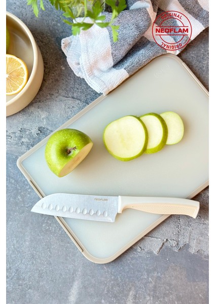 Bej Microban Santoku Bıçak 13CM, Keskin ve Dayanıklı Mutfak Gereci fiyatları