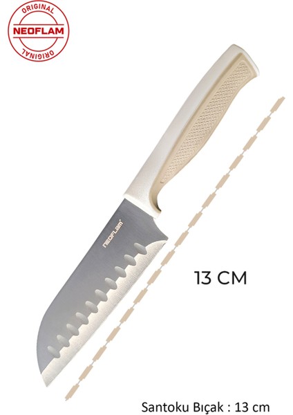 Bej Microban Santoku Bıçak 13CM, Keskin ve Dayanıklı Mutfak Gereci modelleri