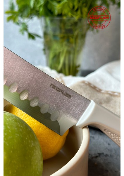 Bej Microban Santoku Bıçak 13CM, Keskin ve Dayanıklı Mutfak Gereci indirimleri