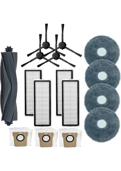 Dreame L10S PRO/RLS6L / Xiaomi S10+ROBOT Süpürge Parçaları Için 16 Adet Silindir Fırça Yan Fırça Filtre Paspas Toz Torbası (Yurt Dışından)