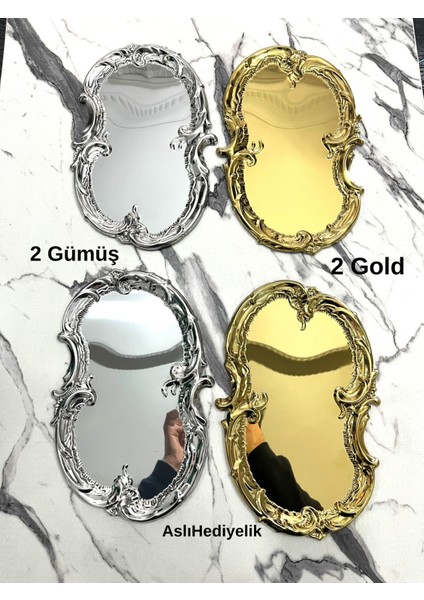 Çok Renkli Paslanmaz Çelik Işlemeli Sunum Tepsisi, Çay, Kahve ve Ikramlık Için