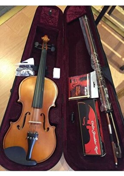 VL-904 4/4 Keman Ebonize Klavye ve Gül Ağacı Yay ile Yedek Tel ve Aksesuarlar Dahil modelleri