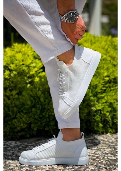 KB-112 Kuback Beyaz Triko Bağcıklı Günlük Erkek Ayakkabı