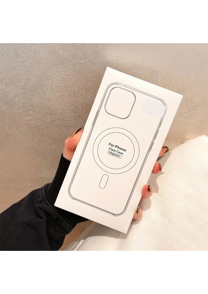 iPhone 15 Plus Için Magsafe ile Uyumlu Şeffaf Kılıf Kristal Berraklığında Materyal Polikarbonat Arka Kısım ve Silikon Kenarlar Wireless Kablosuz Şarj Destekli Kılıf Kapak