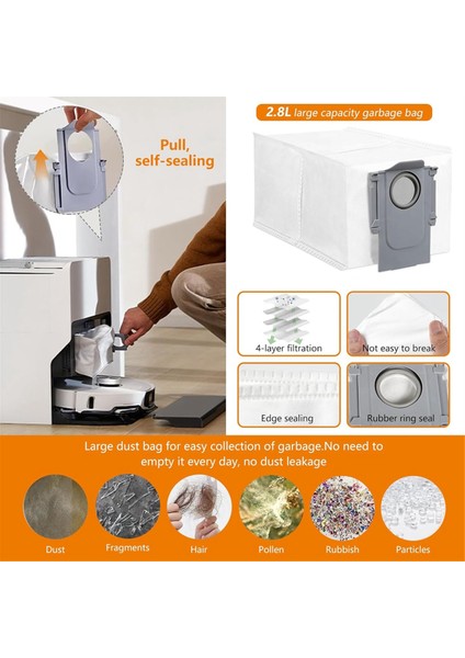 Roborock Için Yedek Parçalar S8 Maxv Ultra /s8 Max Ultra Vakum Süpürücü Ana Yan Fırça Hepa Filtre Mop Bez Tuz Çantası (Yurt Dışından) fiyatları