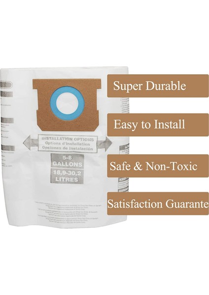 10PC Yedek Islak/kuru Vakum Torbaları Mağaza-Vac Rıdgıd Için Toz Çantaları 5-8 Galon Vakum Süpürücü 9066100 90661 906-61 (Yurt Dışından) fiyatları