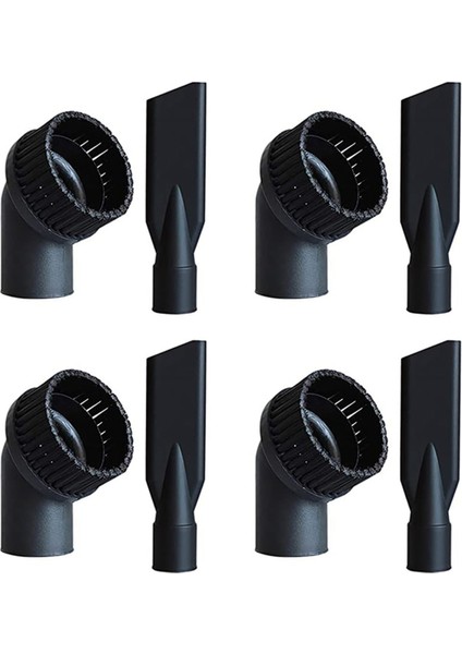 4x Endüstriyel Elektrikli Süpürge Yuvarlak Fırça ve Düz Meme Setleri Iç 44MM Dayanıklı Endüstriyel Vakum Süpürge Aksesuarları (Yurt Dışından)