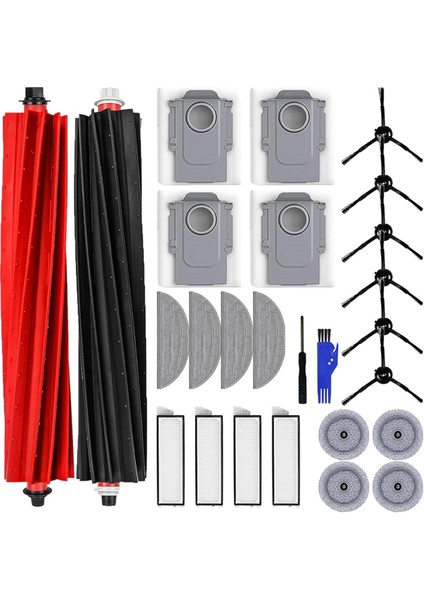 Roborock S8 Maxv Ultra Robot Vakum Süpürücü Ana Yan Fırça Hepa Filtre Mop Padleri Toz Torbaları Yedek Parçalar (Yurt Dışından)