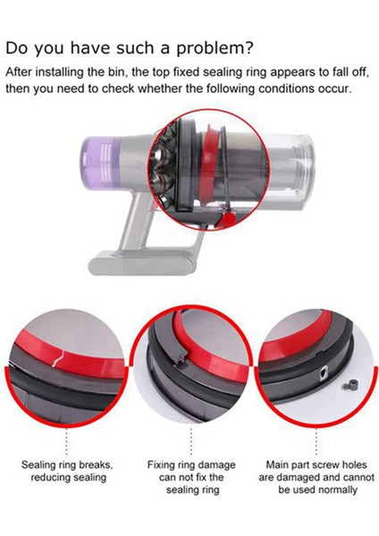 2x Toz Kutusu Sızdırmazlık Halkası Dyson V11 V15 SV14 SV15 SV22 Vakum Temizleyici Toz Kovası Yedek Parçaları (Yurt Dışından) fırsatları