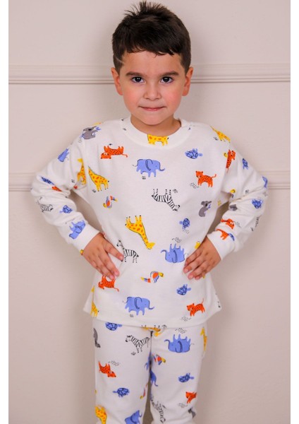 %100 Pamuk Hayvanlar Desenli Unisex Pijama Takım indirimleri