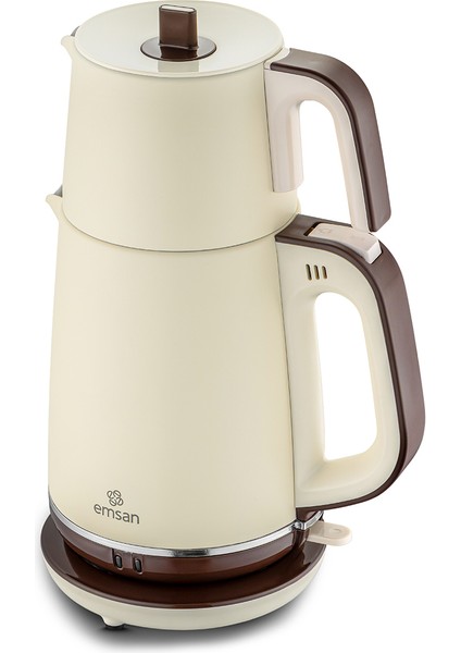 Şık Bej Nostaljik Çay Makinesi - Zarif ve Kullanışlı Tasarım indirimleri