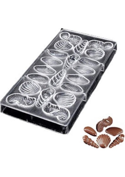 Polikarbon Çikolata Kalıbı Deniz Ürünleri Model, Beyaz, Dayanıklı ve Şık Tasarım