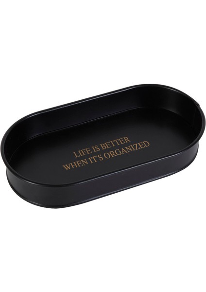 Şık Siyah Dekoratif Tepsi Organizer 29 Cm, Düzen ve Estetik Sağlar