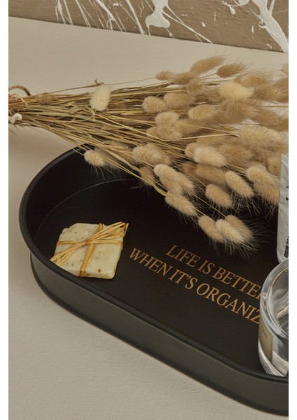 Şık Siyah Dekoratif Tepsi Organizer 29 Cm, Düzen ve Estetik Sağlar fiyatları