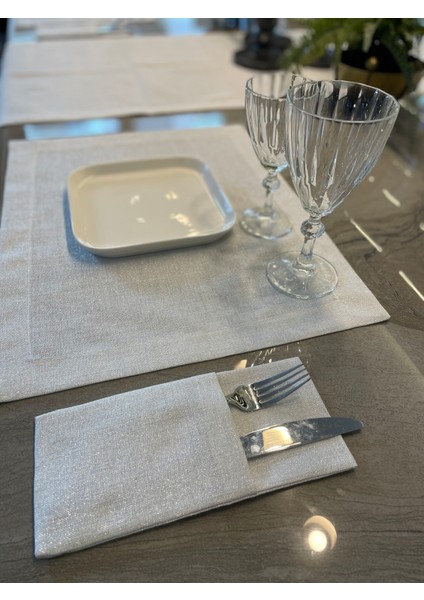 Parlak Gümüş Simli Beyaz Kaşıklık Seti 6’lı, Şık ve Zarif Tasarım fiyatları