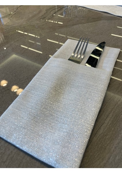 Parlak Gümüş Simli Beyaz Kaşıklık Seti 6’lı, Şık ve Zarif Tasarım modelleri