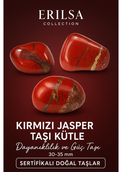 Sertifikalı Kırmızı Jasper Taşı Kütle – Doğal Dayanıklılık ve Güç Taşı 30-35 mm