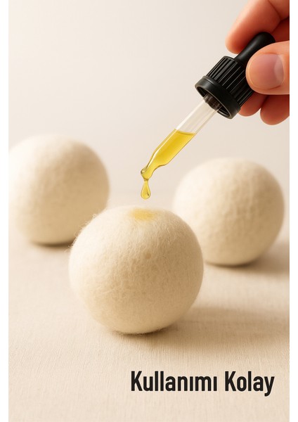 Çamaşır Yün Kurutma Topu 3'lü + Doğal Koku Seti – Beyaz Gül, Japon Kiraz Çiçeği, Pudra fırsatları