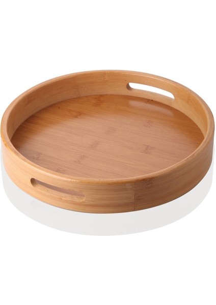 Yeşil Bambu Yuvarlak Tepsi, Şık ve Doğal Sunum Için Ideal