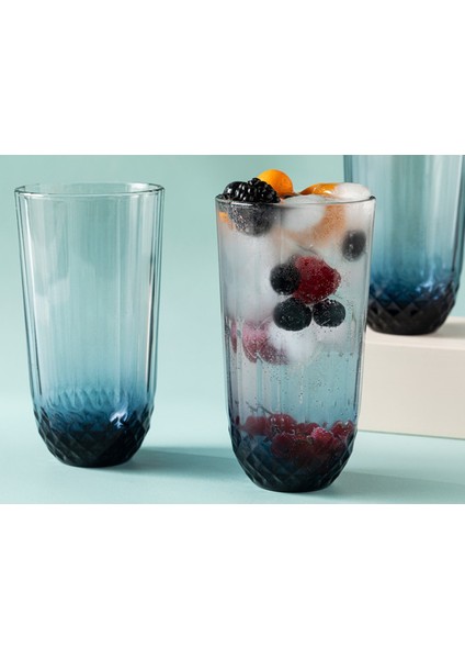 3'lü Cam Meşrubat Bardağı Seti, 345 Ml, Şık Lacivert Renk modelleri