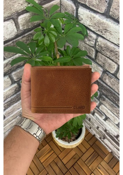 Hakiki Deri Bozuk Para Bölmeli Crazy Taba Erkek Cüzdanı (T1865)