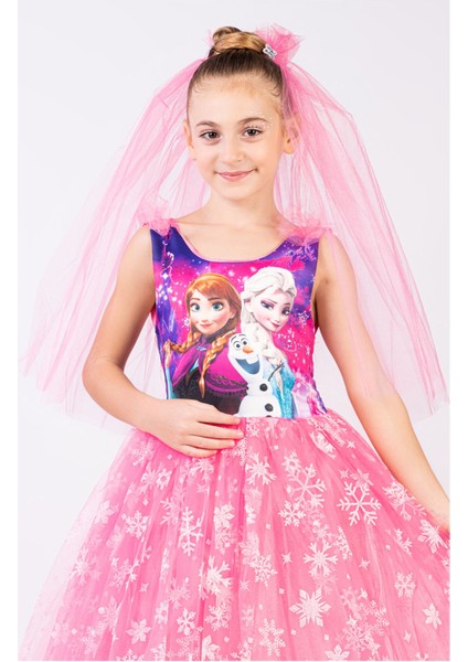 Kız Çocuk Beyaz Karlar Ülkesi Elsa Kostüm,doğum Günü,parti Elbisesi 3-10 Yaş