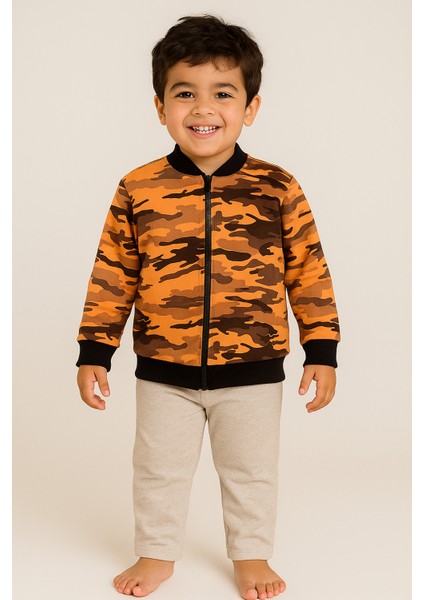 Erkek Çocuk Kamuflaj Desenli Ince Mevsimlik Hırka 2-7 Yaş