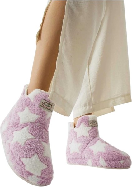 Kadın Panduf Ev Ayakkabısı Ev Botu Kalın Hafif Taban Lila