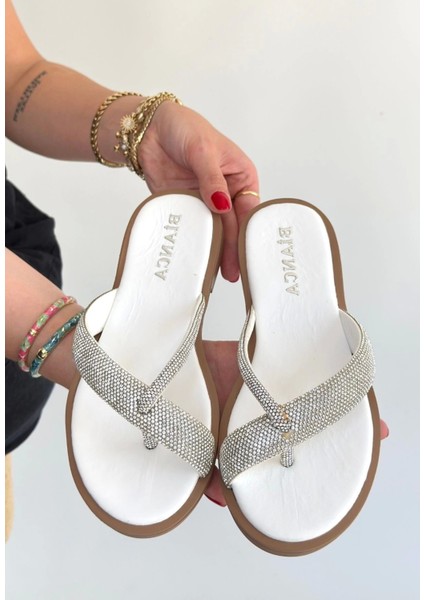 Eday Gümüş Boncuk Işlemeli Terlik fiyatları