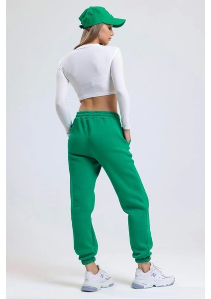 3 Iplik Şardonlu Paça Lastikli Eşofman Yeşil IS001 modelleri