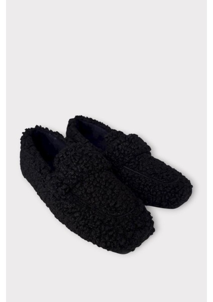 Ultra Yumuşak Peluş Ses Yapmaz Hafif Taban Ev Babeti Kadın Panduf Siyah modelleri