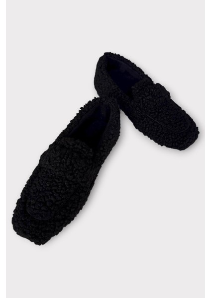 Ultra Yumuşak Peluş Ses Yapmaz Hafif Taban Ev Babeti Kadın Panduf Siyah fırsatları