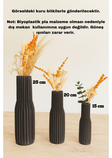 Üçlü Paris Vazo Set (Kuru Bitki Hediyeli) fiyatları