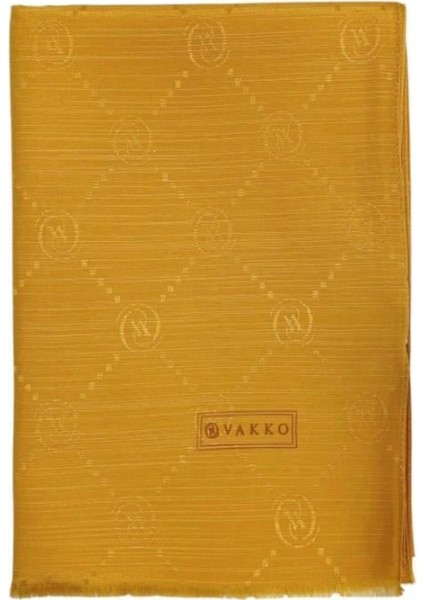 Monogram Pamuk İpek Şal 30011260-Koyu Sarı