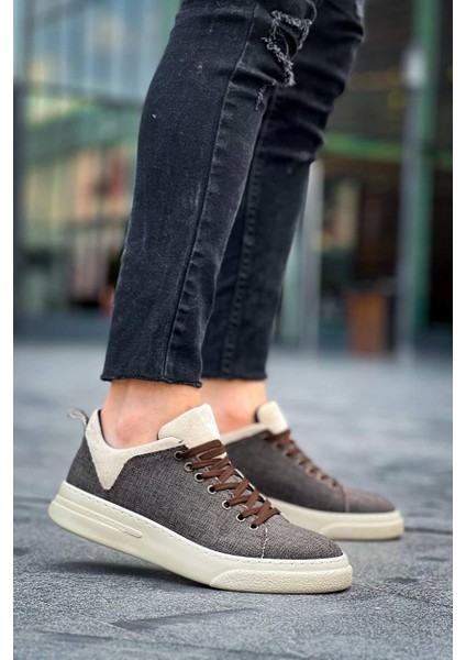 KB-X204 Kuback Taba Bej Keten Bej Yüksek Taban Günlük Erkek Spor Ayakkabı fırsatları