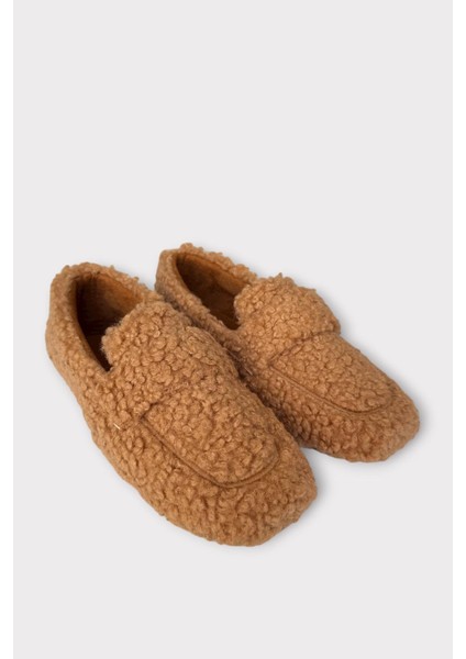 Ultra Yumuşak Peluş Ses Yapmaz Hafif Taban Ev Babeti Kadın Panduf Vizon modelleri