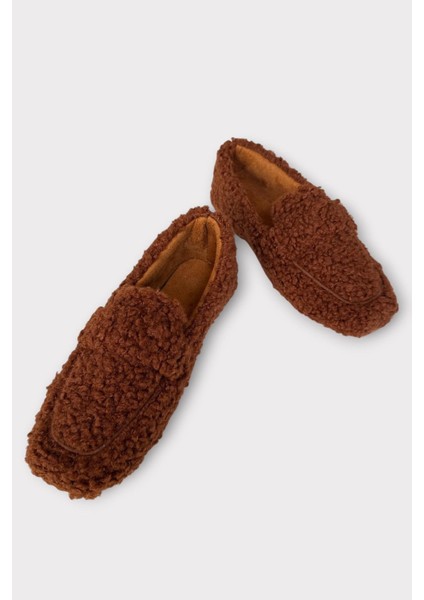 Ultra Yumuşak Peluş Ses Yapmaz Hafif Taban Ev Babeti Kadın Panduf Kahverengi fırsatları