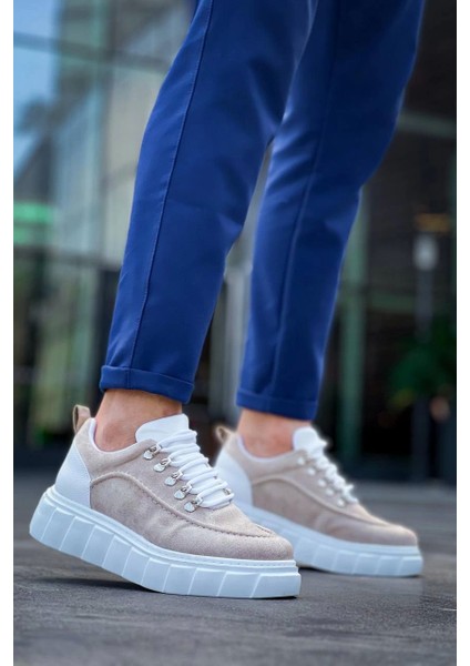 KB-X10 Kuback Bej Süet Beyaz Yüksek Taban Günlük Spor Ayakkabı fiyatları