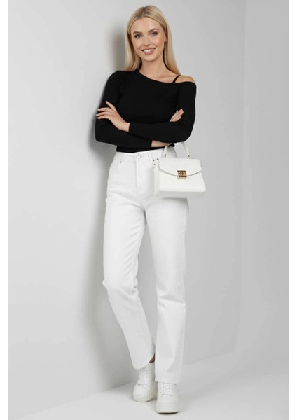 Tek Omuz Ipli Bluz Siyah T4328 modelleri