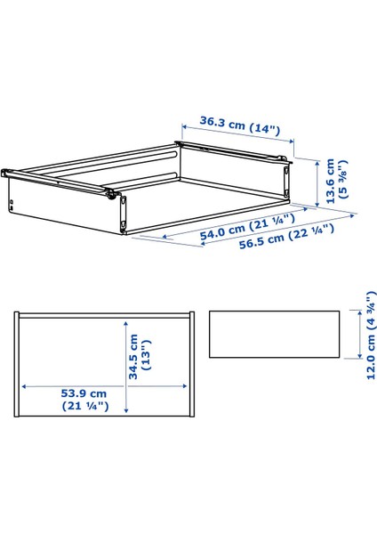Ön Panelsiz Çekmece, Beyaz, 60X40 cm fiyatları