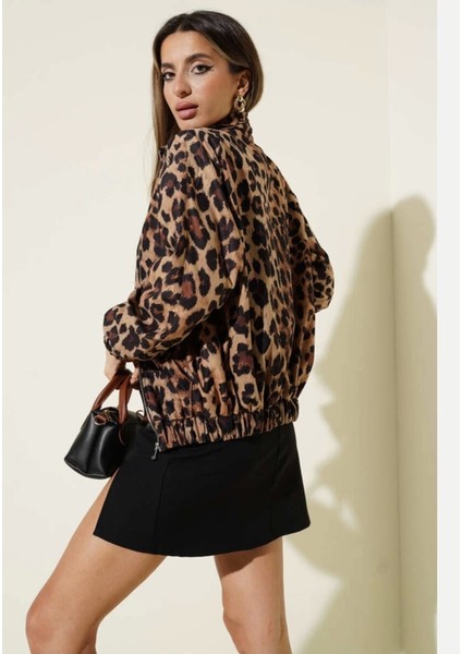 Leopar Desenli Astarlı Ceket Siyah T1192 fırsatları