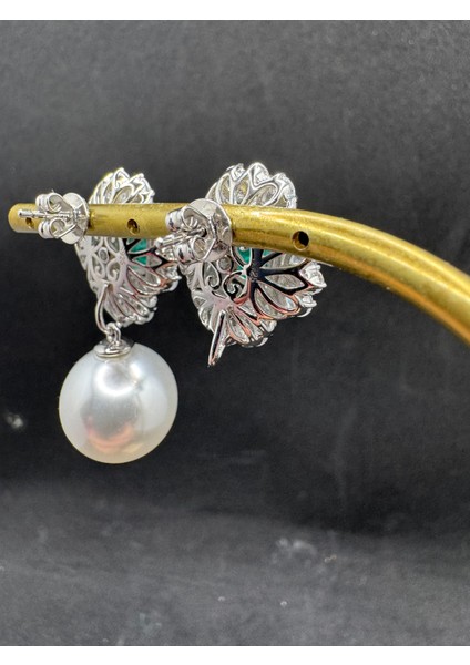 Yeşil Taşlı Top Inci Gümüş Küpe(Incisi Çıkarılabilir) fırsatları