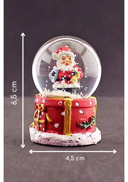 Yeni Yıl 2026 Hediyeleri Noel Baba Mini Boy Işıklı Kar Küresi Yılbaşı Hediyesi 6,5 cm 1x