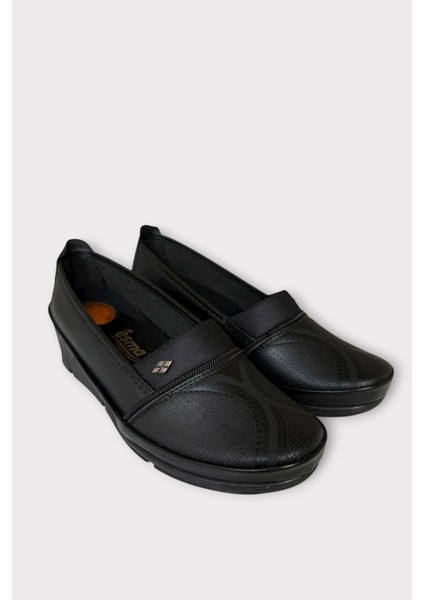 Kadın Kaydırmaz Taban Ortopedik Günlük Anne Ayakkabısı SİYAH - BEJ modelleri