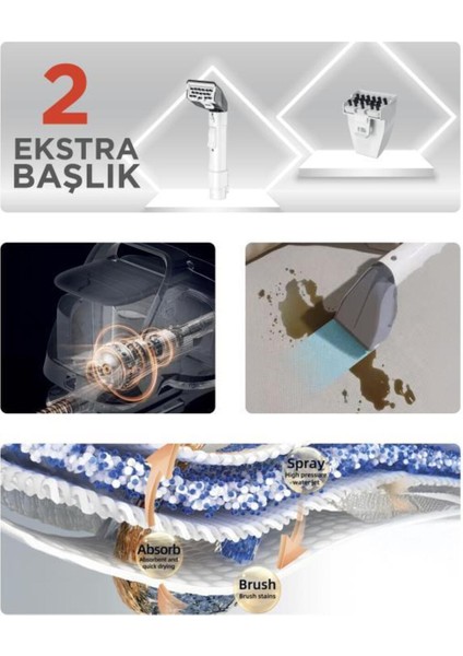 Beyaz Koltuk ve Halı Yıkama Makinesi Leke Çıkartıcı modelleri