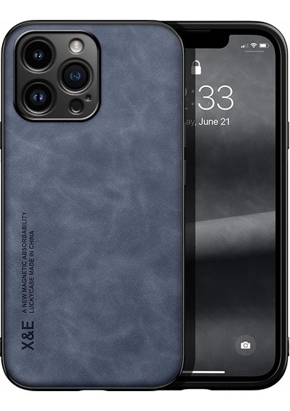 iPhone 15 Pro Max Için Manyetik Deri Arka Telefon Kılıfı (Yurt Dışından)